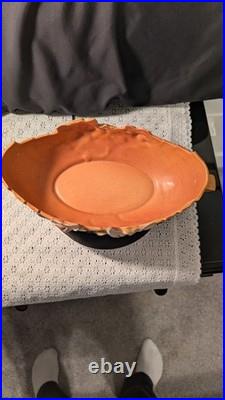 Roseville Pottery Magnolia Brown Console Bowl 449-10 Vintage 1943 Centerpiece
