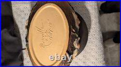 Roseville Pottery Magnolia Brown Console Bowl 449-10 Vintage 1943 Centerpiece