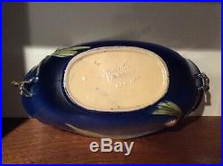 Roseville Pottery Pine Cone Blue console Bowl 323- 15 Vintage (17 long)