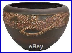 Roseville Pottery Rosecraft Vintage Brown Arts and Crafts Bowl 144-6