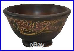Roseville Pottery Rosecraft Vintage Brown Ceramic Bowl 140-4