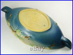 Roseville Vintage Oval Pottery Signed Vase Bowl Console Centerpiece Handled 1BL1