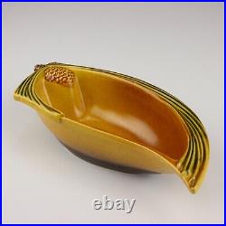 Roseville Vintage Pottery Pine Cone Bowl, Shape 428-8, Brown