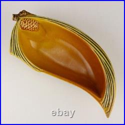 Roseville Vintage Pottery Pine Cone Bowl, Shape 428-8, Brown