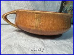 Roseville-Windsor 2 Handle Bowl, 1931. Rare Brown Color, Vintage, Art Deco