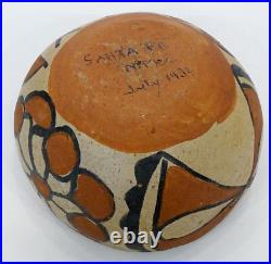 SANTO DOMINGO Vintage SANTA FE New Mexico NATIVE AMERICAN Painted Pottery Bowl