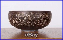 SCHEIER Edwin Mary SGRAFFITO Vtg Mid Century Modern Ceramic Studio Pottery Bowl