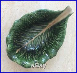 SECIA Portugal vintage majolica cabbage leaf green bowl