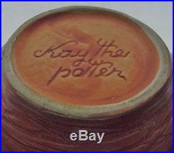 SIGNED Kay the potter SCULPTURAL Pottery BOWL Chawan KINNEY Berkeley VINTAGE