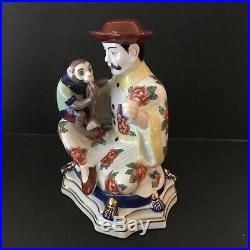 STUNNING Pair Vtg Chelsea House Seated Asian Seated Figures Figurines Man Woman