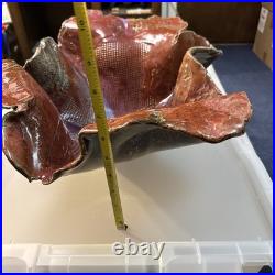 STUNNING Pottery Handcrafted SIGNED Ceramic Large Bowl Heavy Rare (Read)