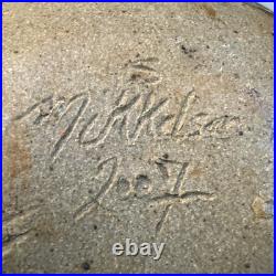 STUNNING Pottery Handcrafted SIGNED Ceramic Large Bowl Heavy Rare (Read)