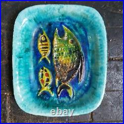STUNNING Vintage retro Mid Century SMF Schramberg Majolika fish plate bowl tray
