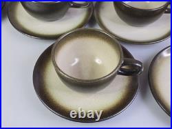 SUPERB VTG Heath Sand Sea Set 9x Cup & Saucer + 1x Extra Piece EXCELLENT COND