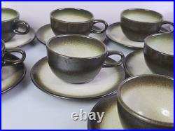 SUPERB VTG Heath Sand Sea Set 9x Cup & Saucer + 1x Extra Piece EXCELLENT COND