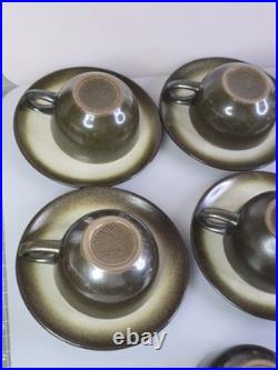 SUPERB VTG Heath Sand Sea Set 9x Cup & Saucer + 1x Extra Piece EXCELLENT COND