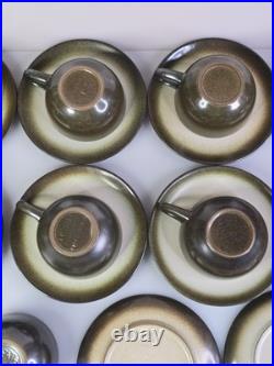 SUPERB VTG Heath Sand Sea Set 9x Cup & Saucer + 1x Extra Piece EXCELLENT COND