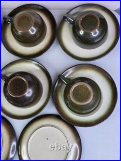 SUPERB VTG Heath Sand Sea Set 9x Cup & Saucer + 1x Extra Piece EXCELLENT COND