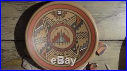 Santa Clara Polychrome 7 Pottery Plate Bowl Lela & Van Gutierrez Vintage 1950s