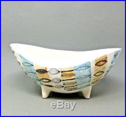 Sascha Brastoff Mid Century Pottery Vintage Signed Footed Bowl Abstract Series
