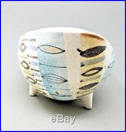 Sascha Brastoff Mid Century Pottery Vintage Signed Footed Bowl Abstract Series