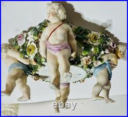 Schierholz Bowl Reticulated Porcelain Bowl Four Cupids Putti 1860-1905 Germany