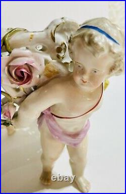 Schierholz Bowl Reticulated Porcelain Bowl Four Cupids Putti 1860-1905 Germany