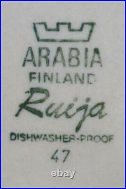 Set 4 Vintage Arabia Finland Pottery Soup Cereal Bowls Ruija Pattern 6 1/8 Inch