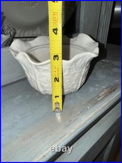 Set 5 Secla Portugal WHITE Cabbage Leaf Soup Tureens with Lids Vintage