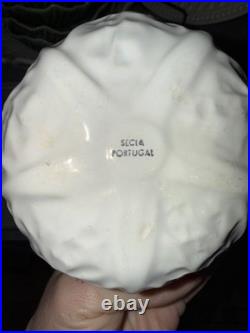 Set 5 Secla Portugal WHITE Cabbage Leaf Soup Tureens with Lids Vintage