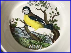 Set 8 Portmeirion Rare Birds of Britain Green Rim 6.5 Cereal Bowls