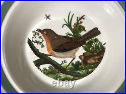 Set 8 Portmeirion Rare Birds of Britain Green Rim 6.5 Cereal Bowls