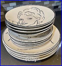 Set Of 12 Handcrafted Francesca Lady #6153 Bowls and Plates