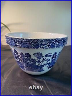 Set Of 2 Vintage Blue Willow Ware #30 #36 Mixing Pudding Bowls Made in England