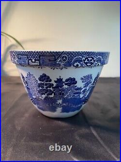 Set Of 2 Vintage Blue Willow Ware #30 #36 Mixing Pudding Bowls Made in England