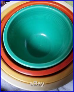 Set Of 4 Vintage Fiestaware Mixing Bowls-#3 4 5 & 6