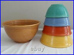 Set Of 5 Vintage Bauer Pottery Ringware Nesting Bowls