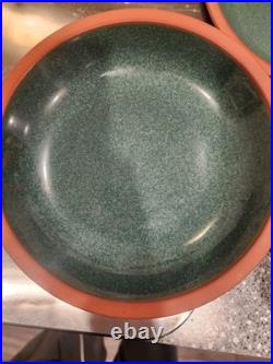 Set Of 6 Vintage Suffolk Tableware Henry Watson Pottery England Green 6 Bowl