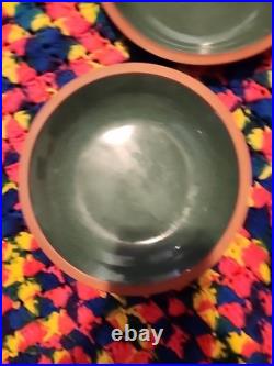 Set Of 6 Vintage Suffolk Tableware Henry Watson Pottery England Green 6 Bowl
