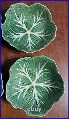 Set Of 7 BORDALLO PINHEIRO 7 Cabbage Leaf Majolica BOWLSPortugalNICE! Vintage