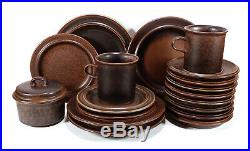 Set Vintage Arabia Finland Ruska Stoneware Pottery Dishes Plates Cups Sugar Bowl