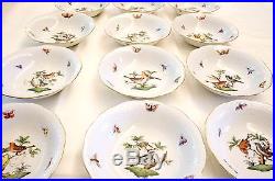 Set of 12 Fruit Bowls 6.5 HEREND Hungary Rothschild Bird Vintage Varied LOT Sm