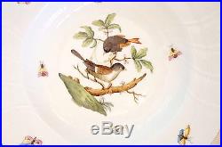 Set of 12 Rim Soup Bowls 9.5 HEREND Hungary Rothschild Bird Vintage Varied LOT