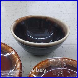 Set of 21 Vintage Hull Pottery USA Brown Drip Cereal, Fruit /Bowl /SM LG plates Set of 21 Vintage Hull Pottery USA Brown Drip Cereal, Fruit /Bowl /SM LG plates