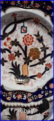 Set of 4 Vintage Copeland English Imari Style Cobalt Gold Porcelain 9 Soup Bowl