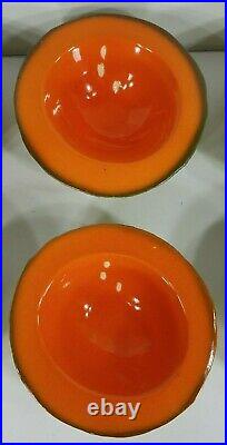 Set of 6 Ed Langbein Original cantaloupe melon bowls Vintage sculptures Italy
