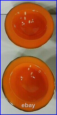 Set of 6 Ed Langbein Original cantaloupe melon bowls Vintage sculptures Italy