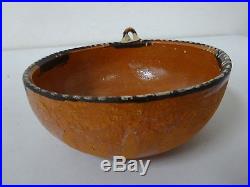 Set of 6 old vintage hand crafted Mexican clay pottery bowls withimpressed rims