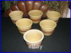 Set of 6 vintage WELLER YELLOWARE pudding / custard BOWLS