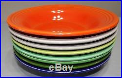 Set of 8 Vtg Fiesta Ware Deep Plates 8 3/8 Rimmed Soup Bowls Assorted Color Lot